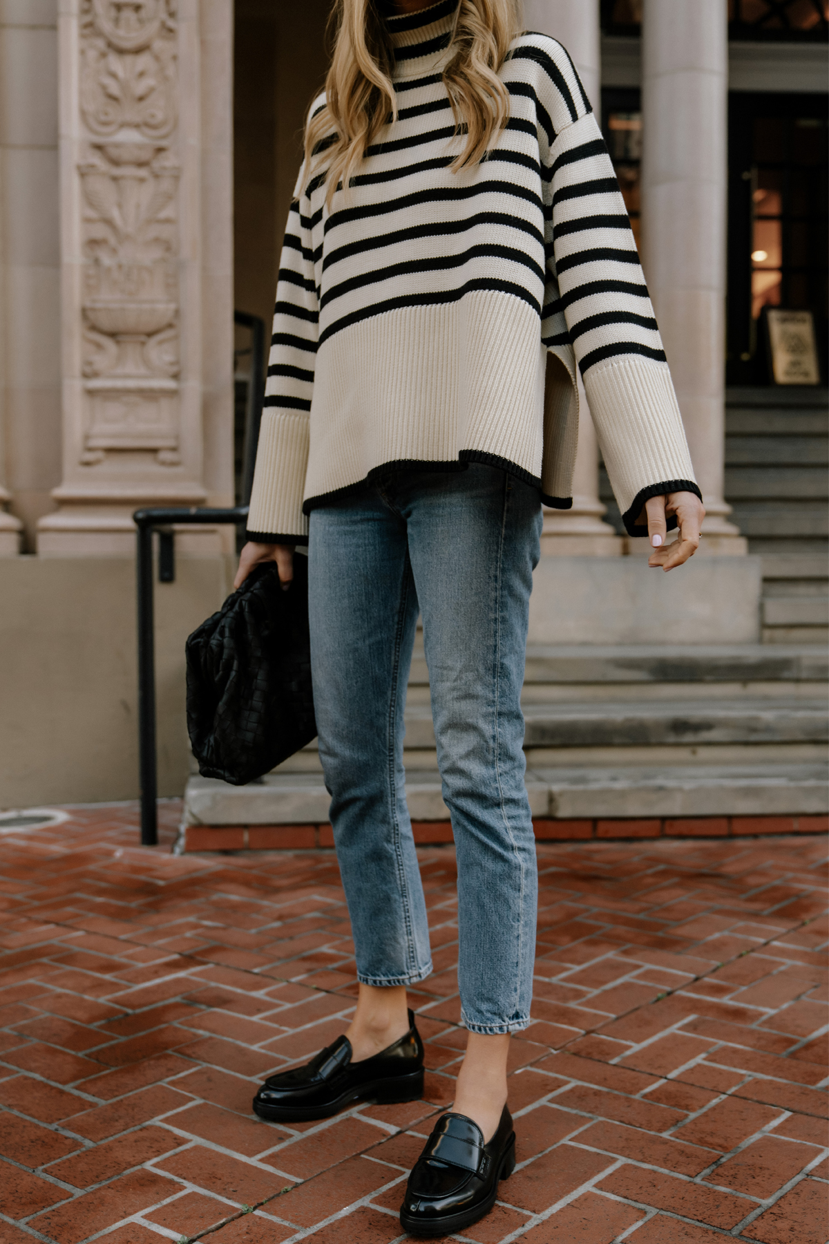 Fashion Jackson Wearing Toteme Striped Oversized Sweater Outfits Black Loafer Outfit AGOLDE Jeans Toteme Signature Striped Sweater Review Fashion Jackson Wearing Toteme Striped Oversized Sweater Outfits Black Loafer Outfit AGOLDE Jeans Toteme Signature Striped Sweater Review
