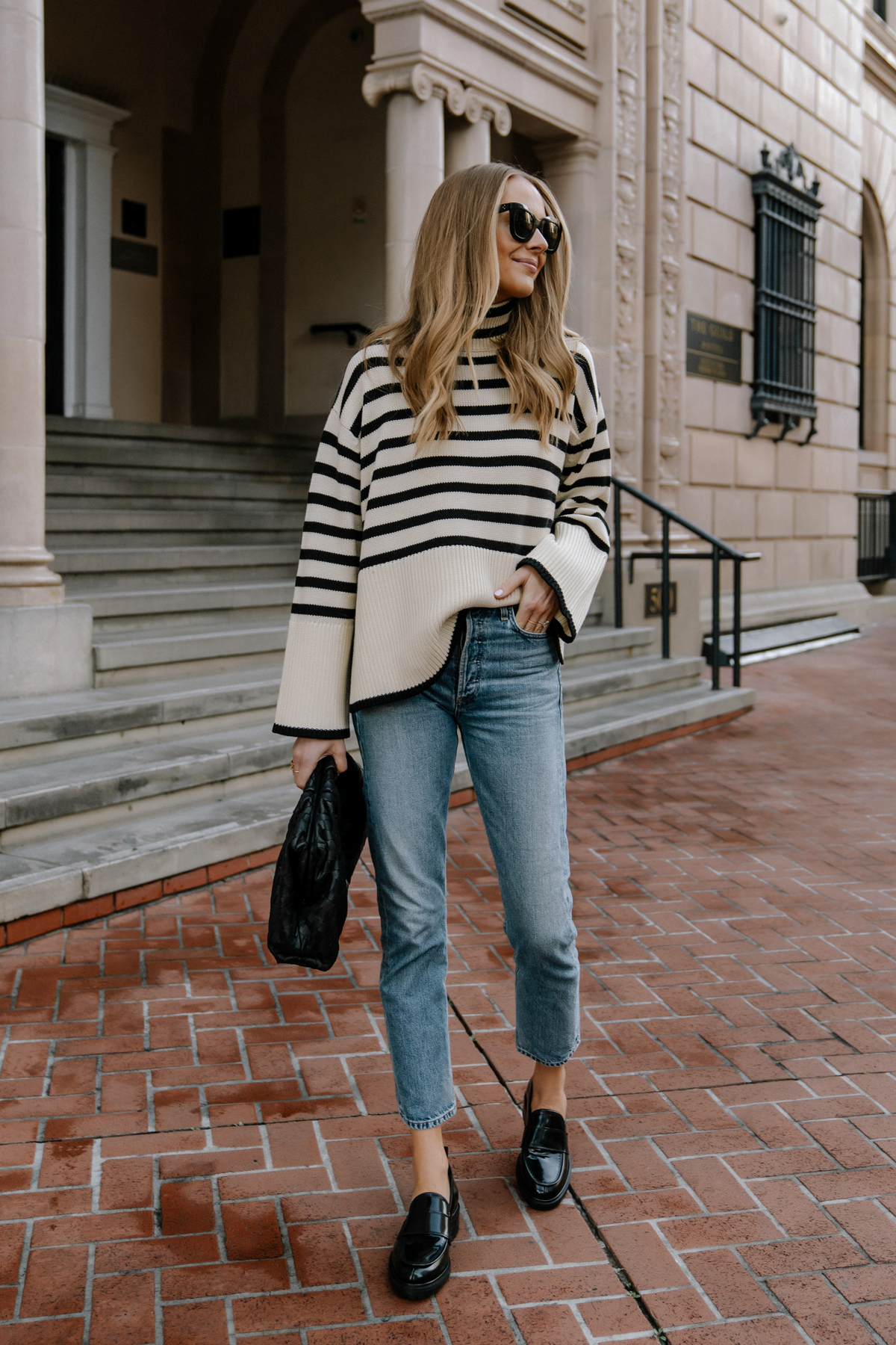Fashion Jackson Wearing Toteme Striped Oversized Sweater Outfits Black Loafer Outfit AGOLDE Jeans Toteme Signature Striped Sweater Review Fashion Jackson Wearing Toteme Striped Oversized Sweater Outfits Black Loafer Outfit AGOLDE Jeans Toteme Signature Striped Sweater Review